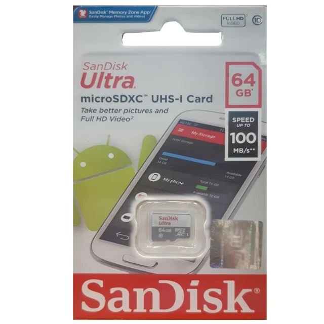 کارت حافظه microSD   مدل Ultra کلاس 10 استاندارد UHS-I U1 سرعت 100MBps ظرفیت 64 گیگابایت 102904507